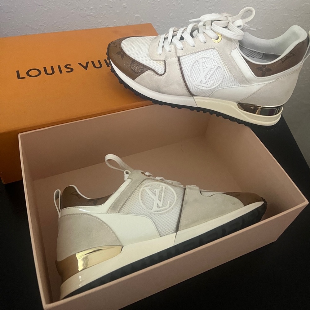 Louis Vuitton Cream and Gold Sneakers